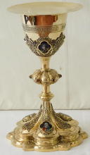 Solid silver gilt antique French Gothic Chalice.